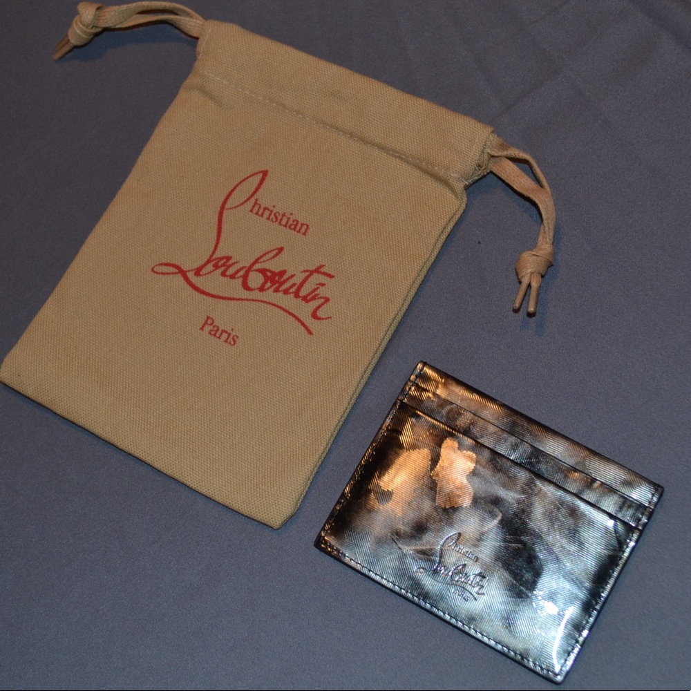 ✨ LOUBOUTIN CARD WALLET - Gunmetal - BRAND NEW! ✨